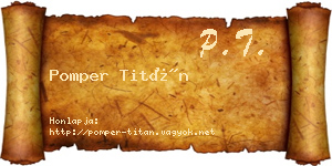 Pomper Titán névjegykártya